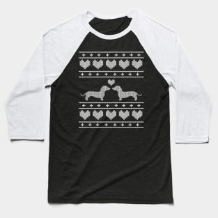 Short legs big heart dachshund holiday sweater Baseball T-Shirt